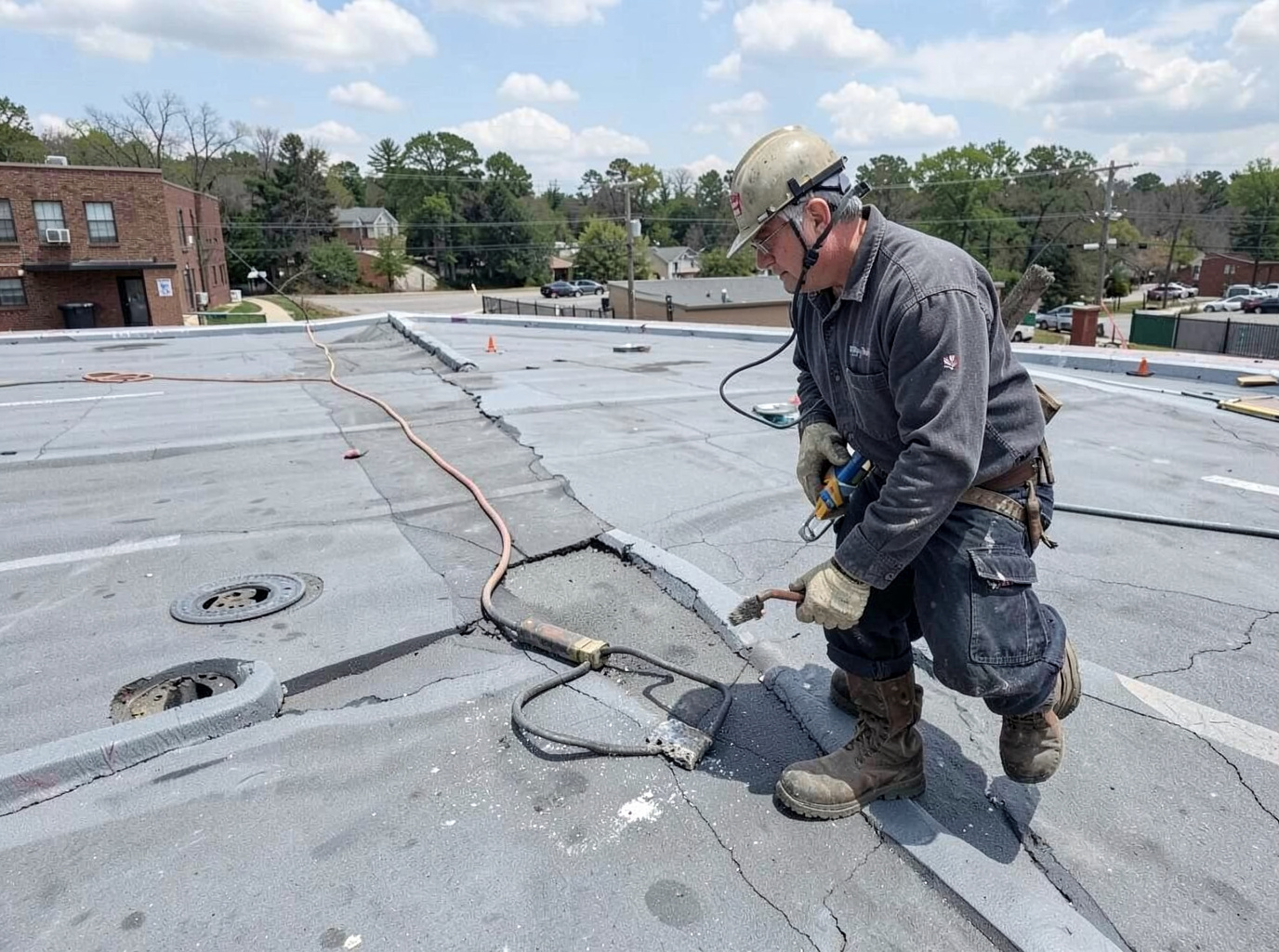 Commercial Flat Roof Repair in Decatur